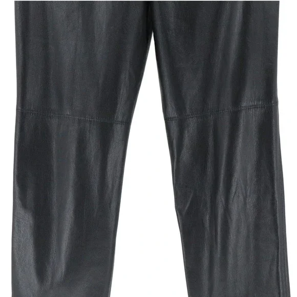 Nanushka Ethan Ultra High Rise Faux Leather Belted Pants Trousers Black Small